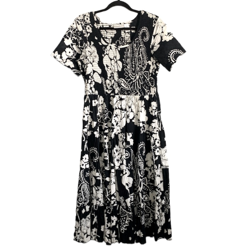 Draper’s & Damon’s Petites Girlhoodcore 100% Cotton Smocked Tiered Midi Dress